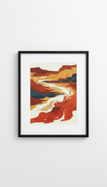 Stampa incorniciata Red Earth Tides su carta opaca