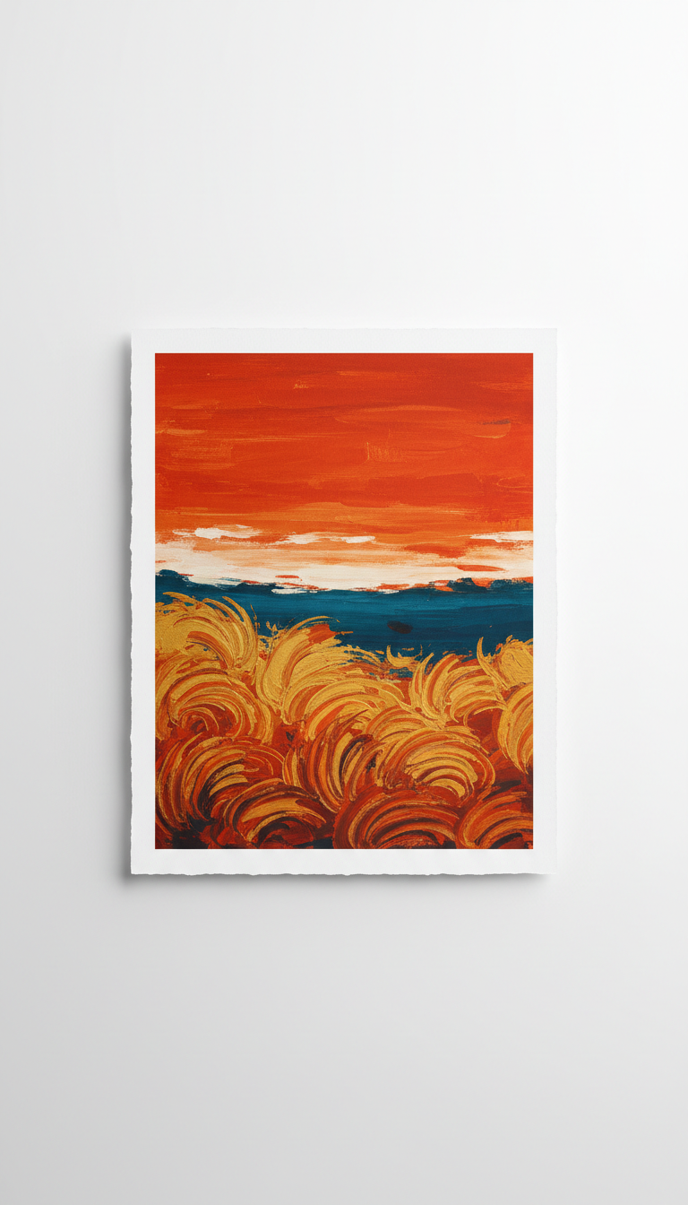 Stampa Spinifex Gold senza cornice su carta metallica